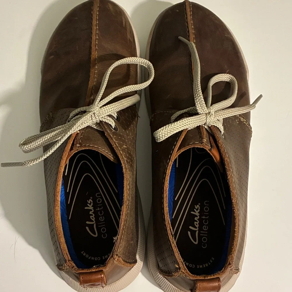 Clarks Collection Mens Size 9 Extreme Comfort Brown Leather Chukka Boots